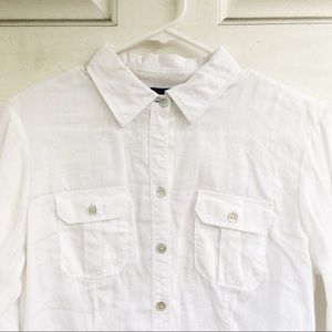 White Linen Button Down